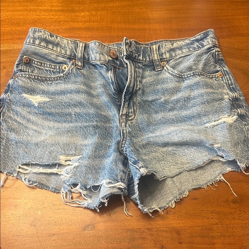 American Age Blue Distressed Jean Shorts